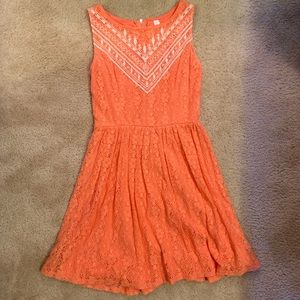 Orange lace dress